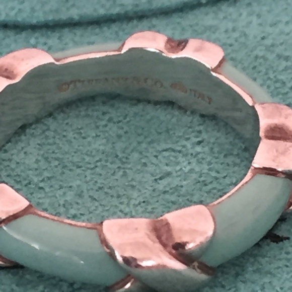 Tiffany & Co. Silver Blue X Ring - Picture 6 of 8